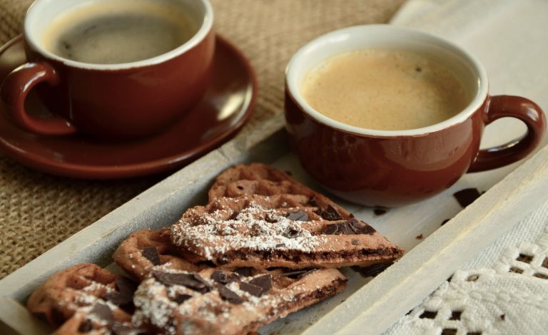 Coffee and waffles