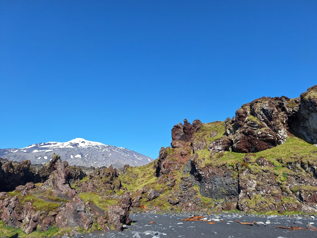Snæfellsjökull from Djúpalónssandur beach