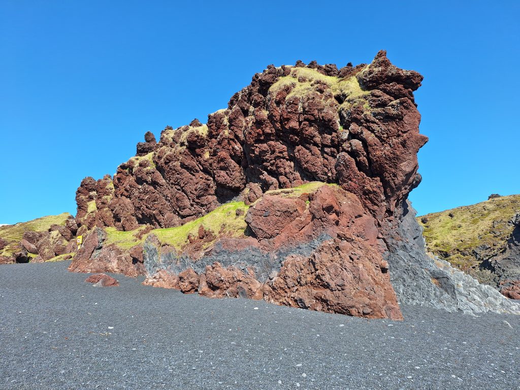 A giant rising from the sand at Djúpalónssandur beach?